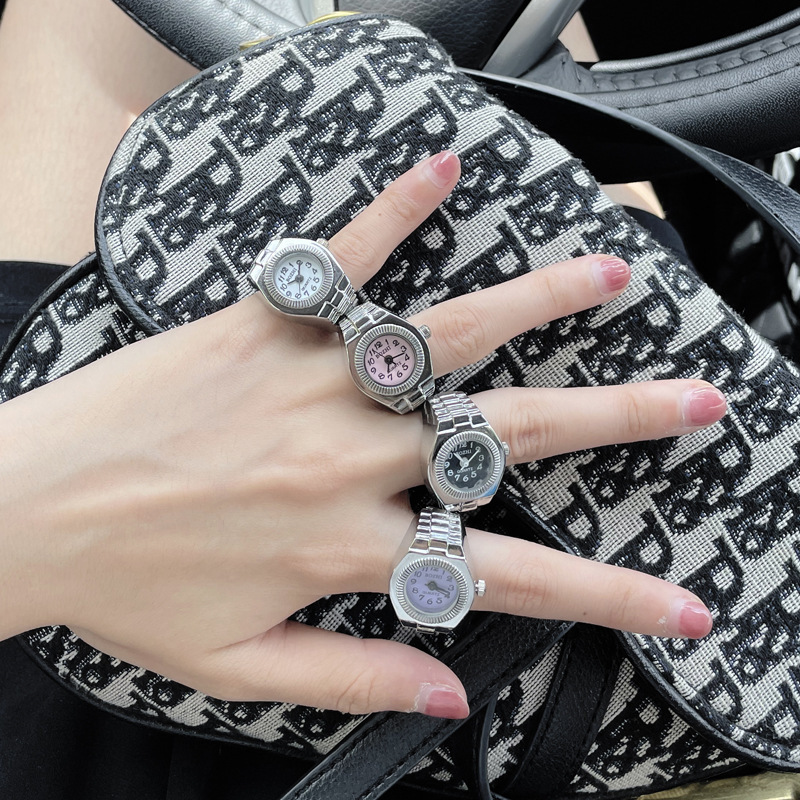 AliExpress Alloy Circular-Dial Finger Ring Watch, view 3