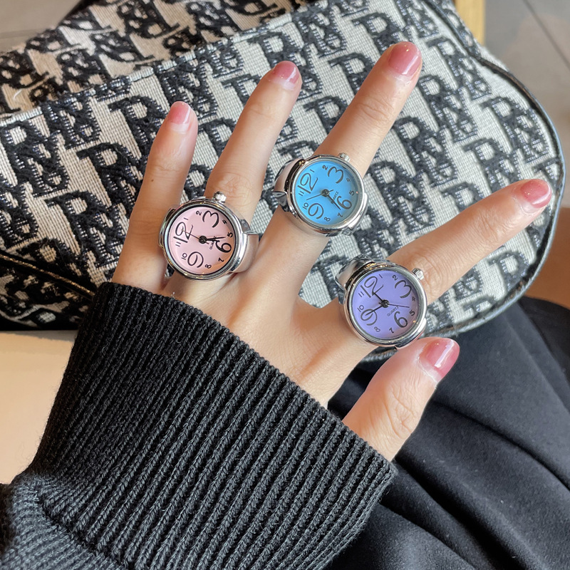 AliExpress Alloy Circular-Dial Finger Ring Watch, view 5