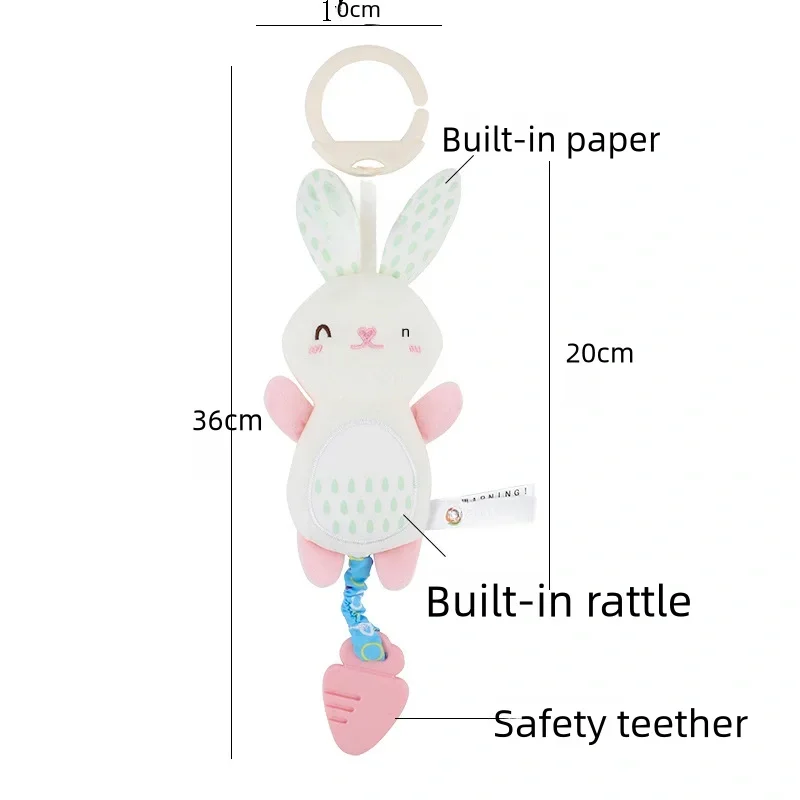 AliExpress New Soft Stuffed Animal Rattle Hand Grip Baby Toys Shaker Crinkle Squeaky Sensory Travel Accessories for Toddler Toy Gifts, view 5