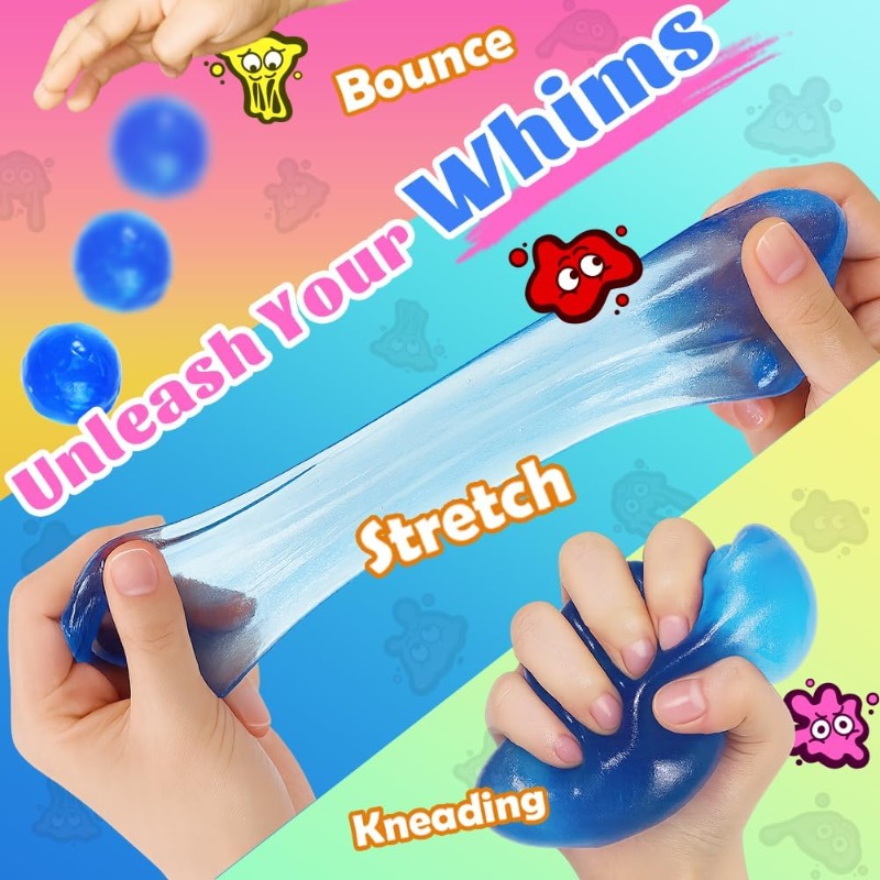 AliExpress New Stress Relief Toys Old Man Liquid Squishy Transparent Crystal Slime Fluffy Foam Putty Kids Safe Bouncy Stretchy Color Slime, view 2