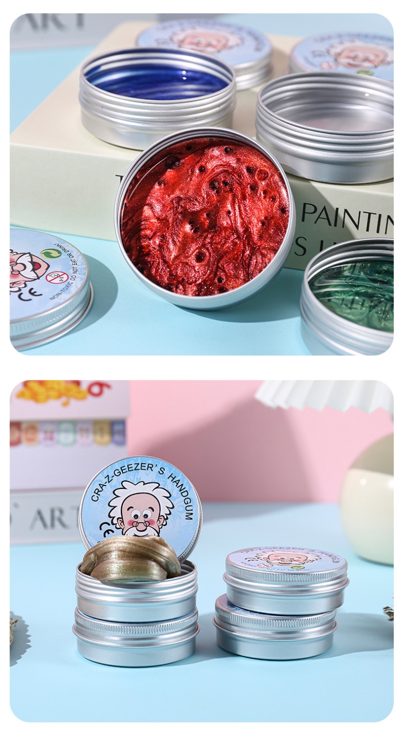 AliExpress New Stress Relief Toys Old Man Liquid Squishy Transparent Crystal Slime Fluffy Foam Putty Kids Safe Bouncy Stretchy Color Slime, view 5