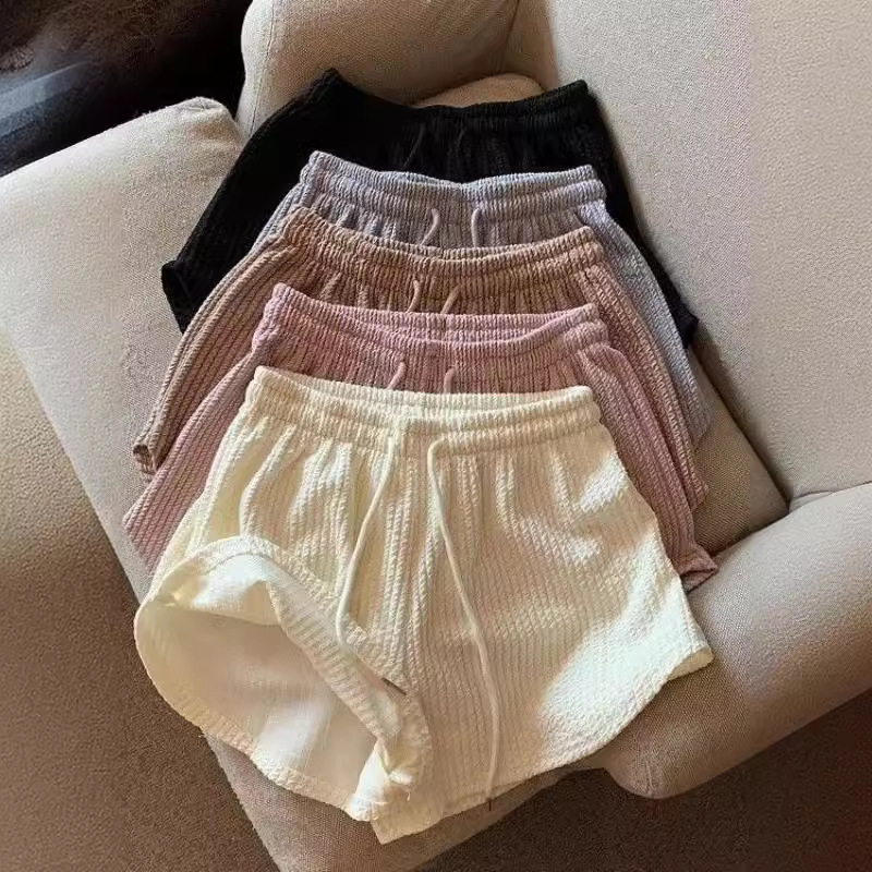 AliExpress New Summer Waffle Shorts for Women, High Waist Plus Size Loose Casual Pants, Internet Famous Sports Fitness Shorts