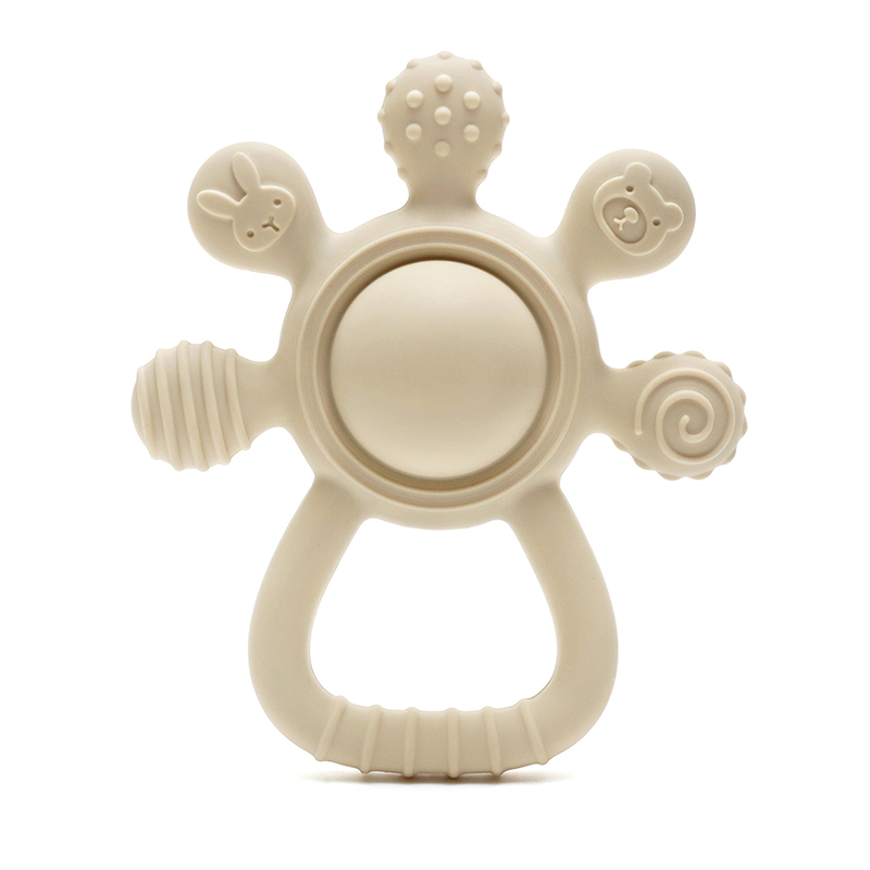 AliExpress New Teething Silicone Palm Rattle Teether Bunny - Safe Baby Chew Toys for Soothing Sore Gums, view 2