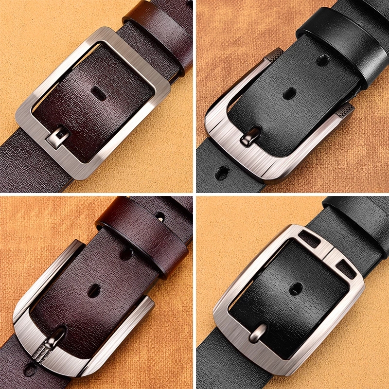 AliExpress New Trend Men's High Quality Buckled Jeans Leather Casual Belt Business Cowboy Belt Men's Fashion Designer, view 4