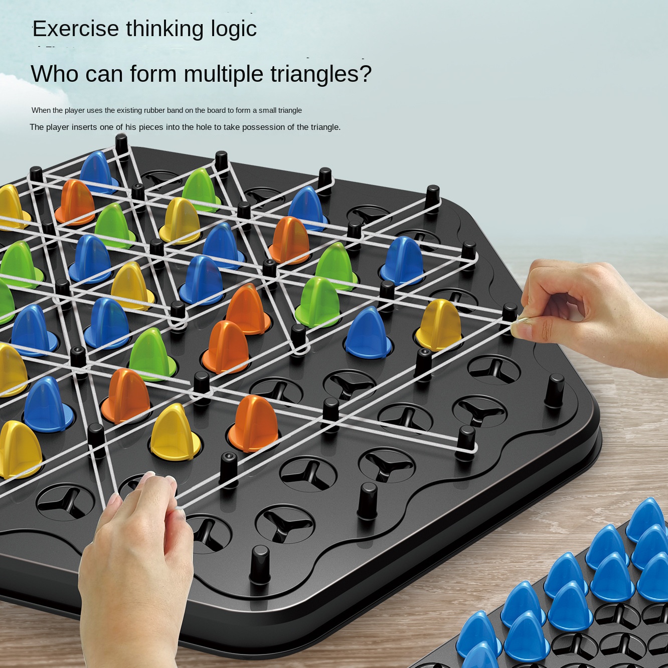 AliExpress New Triangle Chain Rubber Band Chess Desktop Puzzle Game, Family Parent-child Interaction Game, Exercise Logic Puzzle Baby Toys, view 2