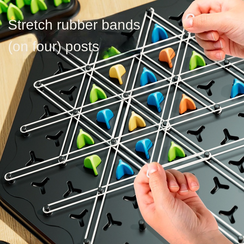 AliExpress New Triangle Chain Rubber Band Chess Desktop Puzzle Game, Family Parent-child Interaction Game, Exercise Logic Puzzle Baby Toys, view 3