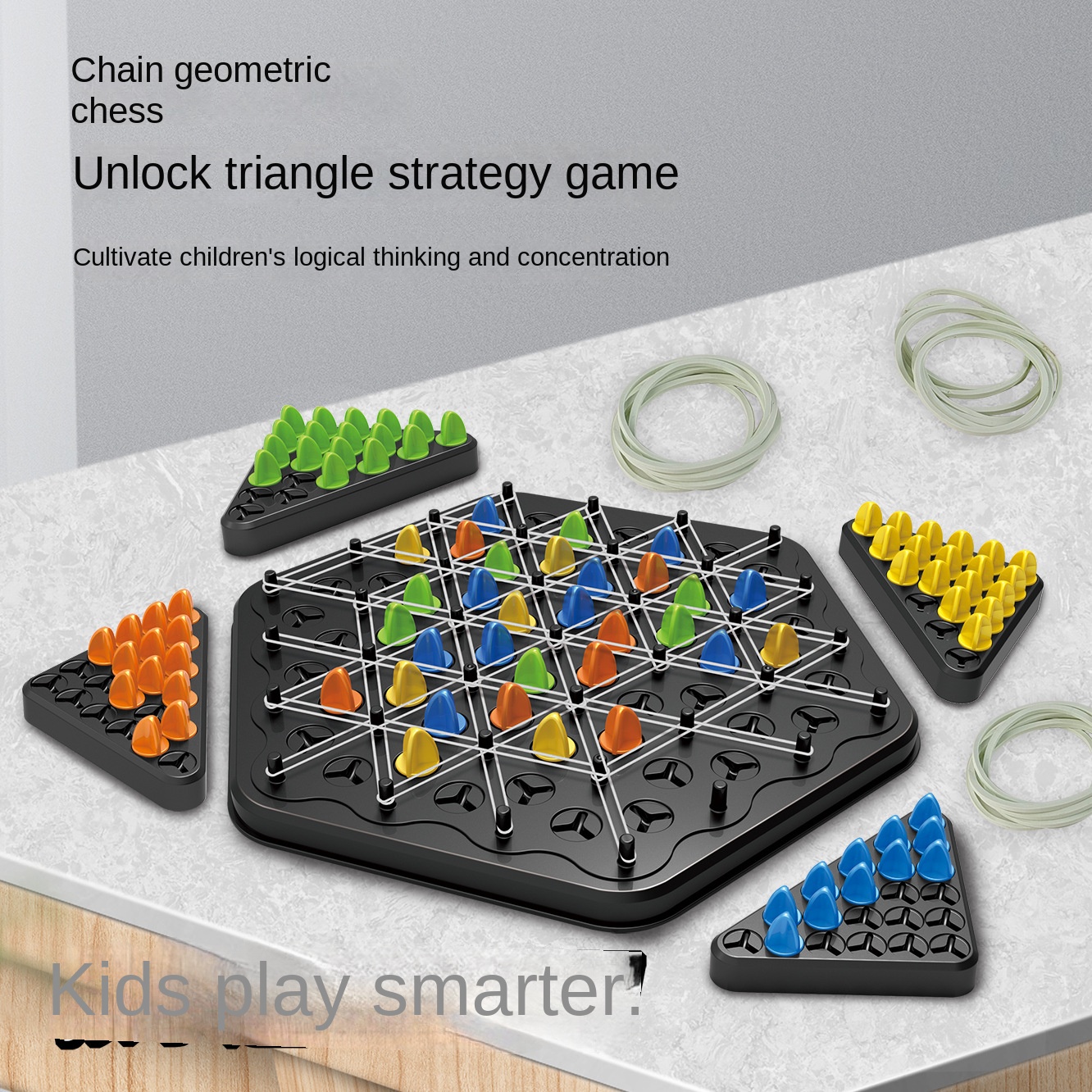 AliExpress New Triangle Chain Rubber Band Chess Desktop Puzzle Game, Family Parent-child Interaction Game, Exercise Logic Puzzle Baby Toys, view 4