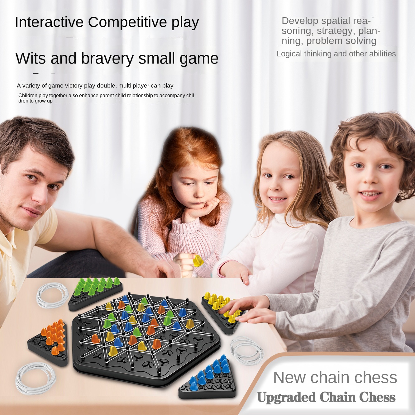AliExpress New Triangle Chain Rubber Band Chess Desktop Puzzle Game, Family Parent-child Interaction Game, Exercise Logic Puzzle Baby Toys, view 6
