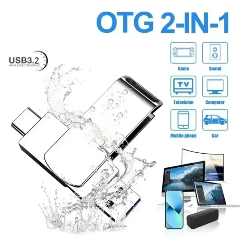 AliExpress New USB 3.2 Flash Drive 520MB/s High Speed 2in1 TypeC OTG Pen Drive Waterproof Large Storage for Phone Computer PC Data Storage, view 4