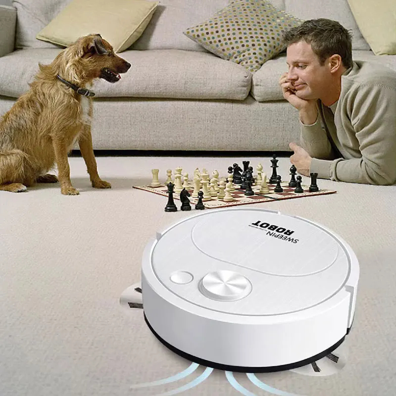 AliExpress NEW USB Sweeping Robot Vacuum Cleaner Mopping 3 In 1 Smart Wireless 1500Pa Dragging Cleaning Sweep Floor for Home Office, view 4