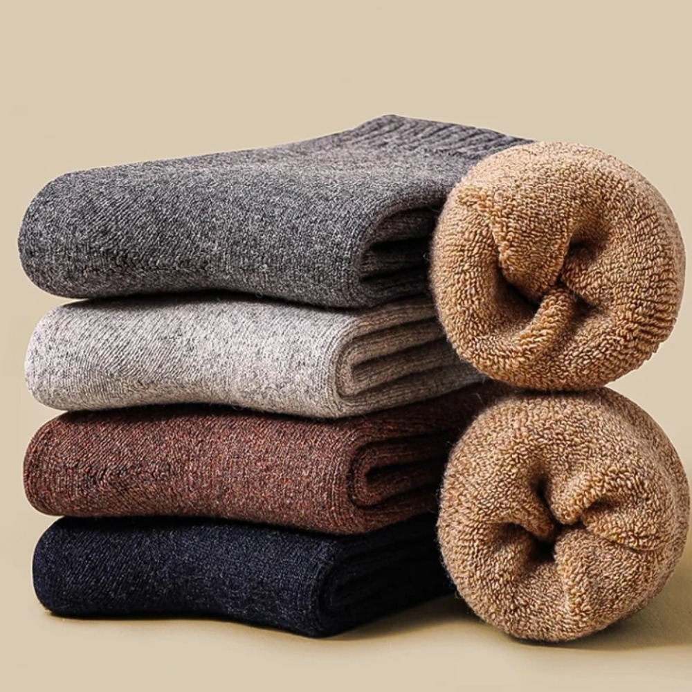 AliExpress New Winter Warm Ladies' Socks, Men's Socks, Thick and Solid Plain-Colored Socks, Anti-Freezing and Anti-Snow Socks, Warm Socks, view 2