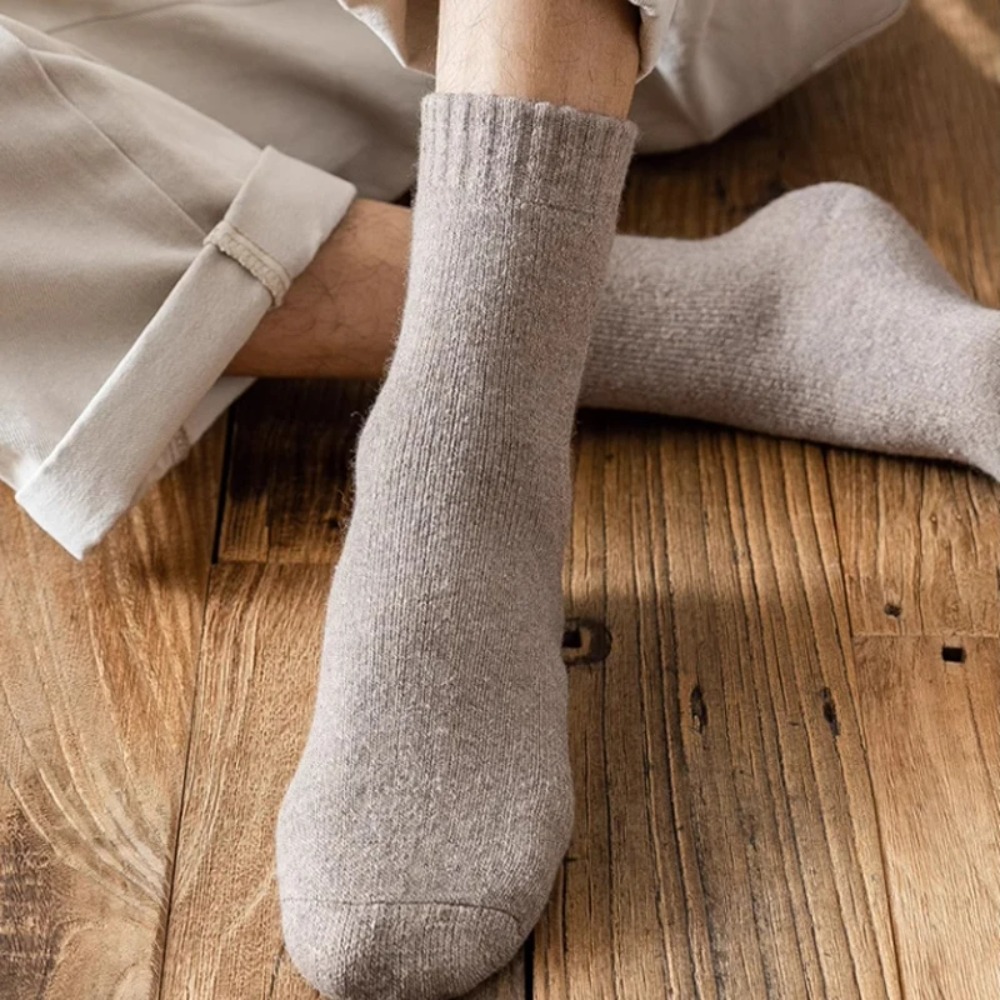 AliExpress New Winter Warm Ladies' Socks, Men's Socks, Thick and Solid Plain-Colored Socks, Anti-Freezing and Anti-Snow Socks, Warm Socks, view 3