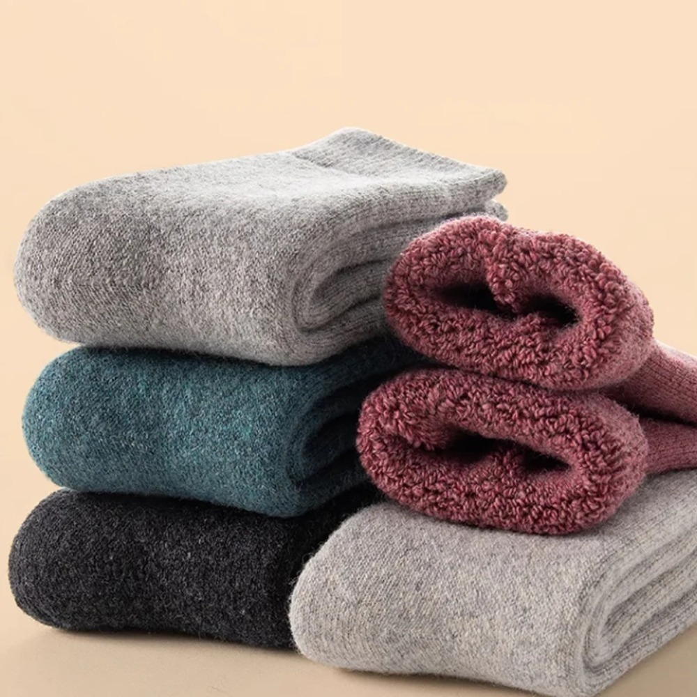 AliExpress New Winter Warm Ladies' Socks, Men's Socks, Thick and Solid Plain-Colored Socks, Anti-Freezing and Anti-Snow Socks, Warm Socks, view 4
