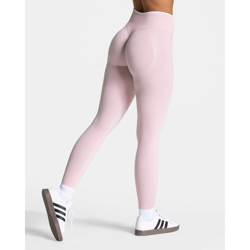 AliExpress New Women's Color Blocking Yoga Leggings Seamless Knited Tights High Waist Hip Liftting Gym Workout White Edge Sports Leggings, view 6