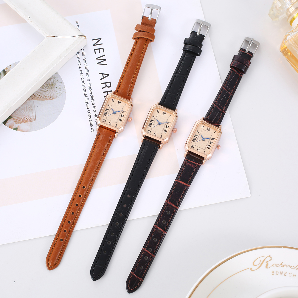 AliExpress Women's Retro Roman Dial Square Quartz Watch