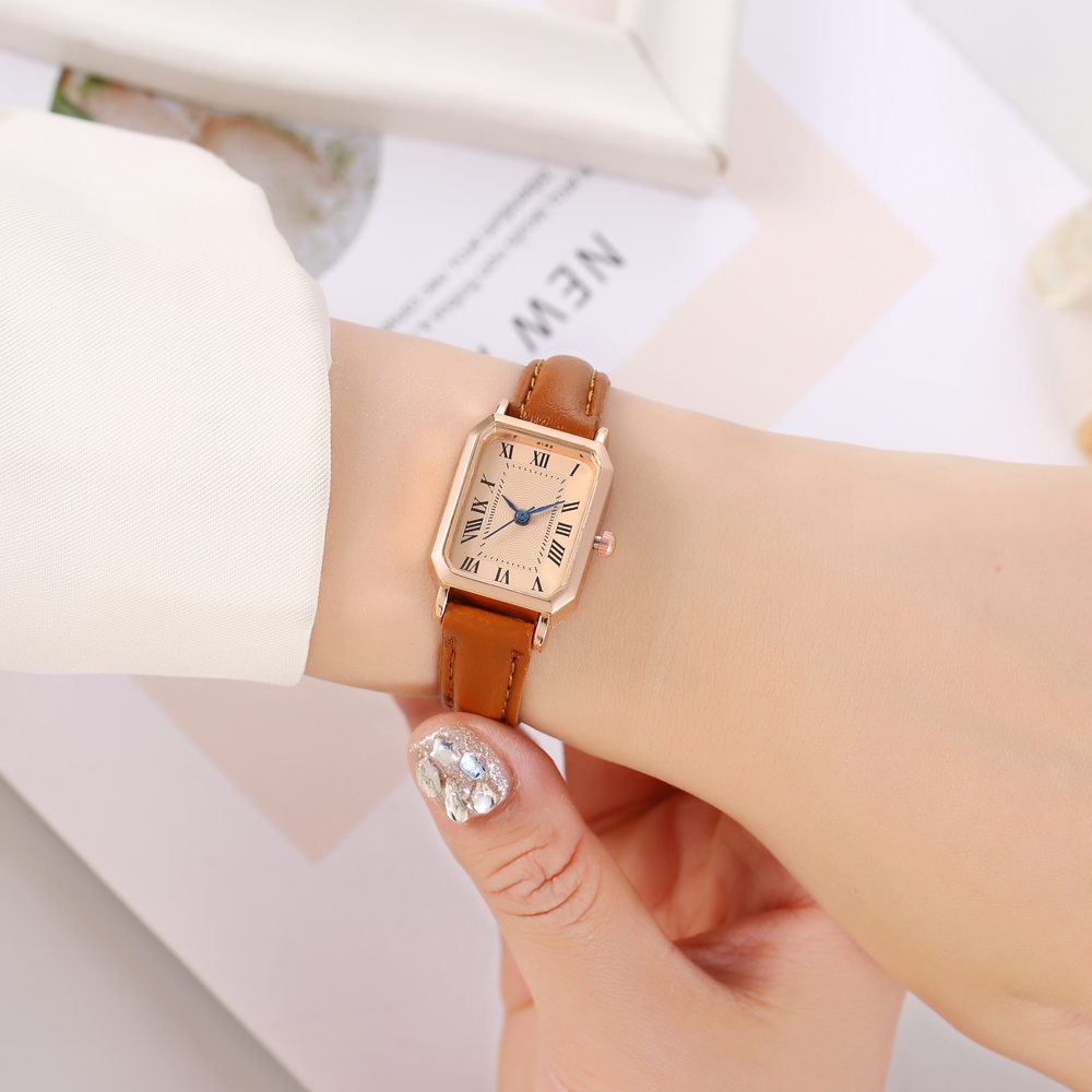 AliExpress Women's Retro Roman Dial Square Quartz Watch, view 4