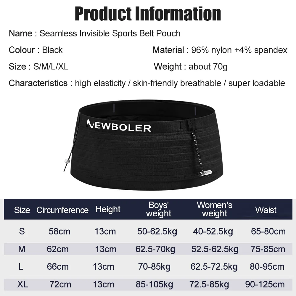 AliExpress NEWBOLER Elastic Running Race Number Belt Bag, view 2