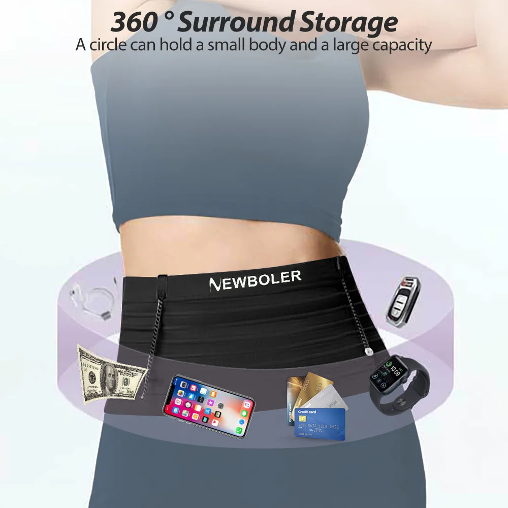 AliExpress NEWBOLER Elastic Running Race Number Belt Bag, view 3