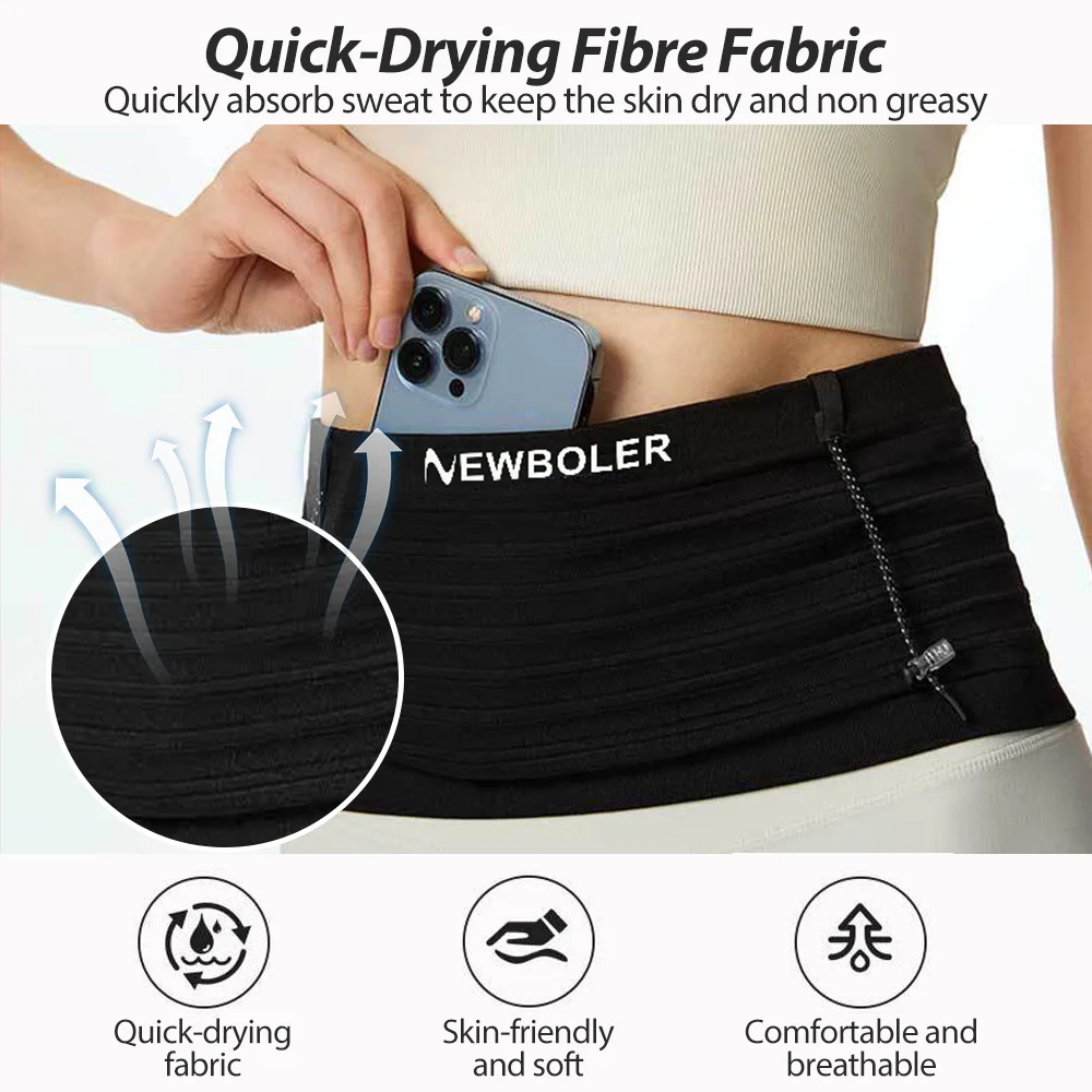 AliExpress NEWBOLER Elastic Running Race Number Belt Bag, view 4