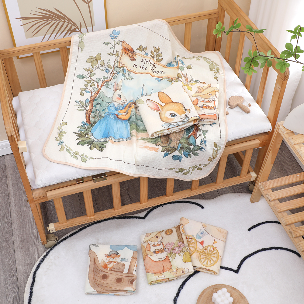 AliExpress Newborn baby bath towel pure cotton gauze bath towel Class A soft children's blanket absorbent newborn baby blanket, view 2