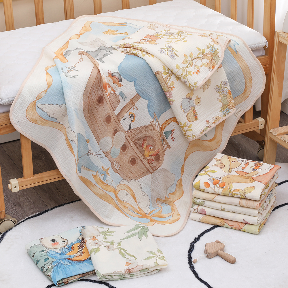 AliExpress Newborn baby bath towel pure cotton gauze bath towel Class A soft children's blanket absorbent newborn baby blanket, view 4