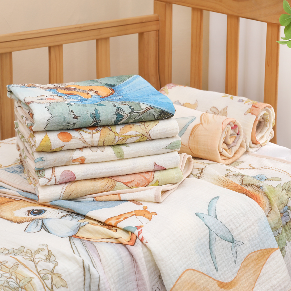 AliExpress Newborn baby bath towel pure cotton gauze bath towel Class A soft children's blanket absorbent newborn baby blanket, view 5