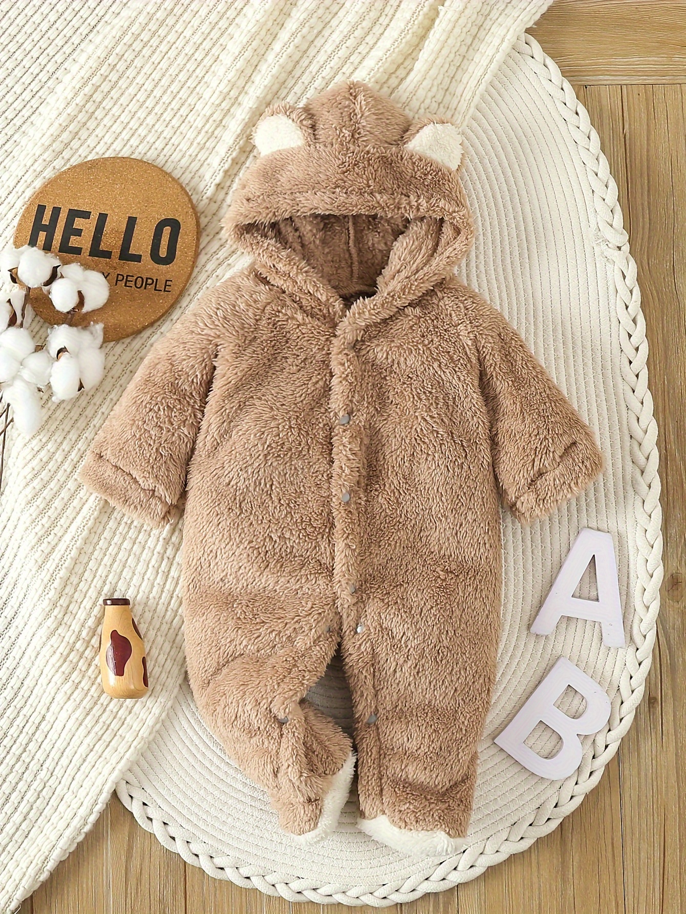 AliExpress Newborn Baby Rompers Spring Autumn Warm Fleece Baby Boys Costume Baby Girls Clothing Animal Baby Pajamas Hooded Jumpsuits 0-1Y