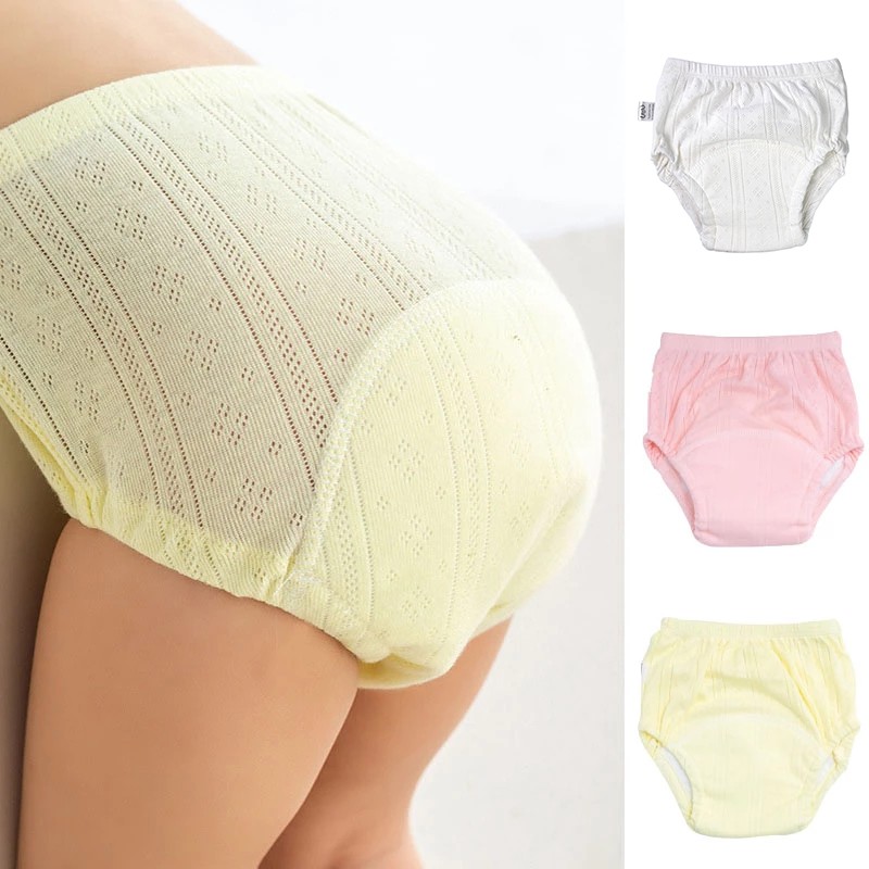 AliExpress Newborn Training Pants Baby Shorts Solid Color Washable Underwear Boy Girl Cloth Diaper Reusable Nappies Infant Panties