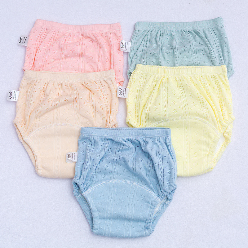 AliExpress Newborn Training Pants Baby Shorts Solid Color Washable Underwear Boy Girl Cloth Diaper Reusable Nappies Infant Panties, view 3