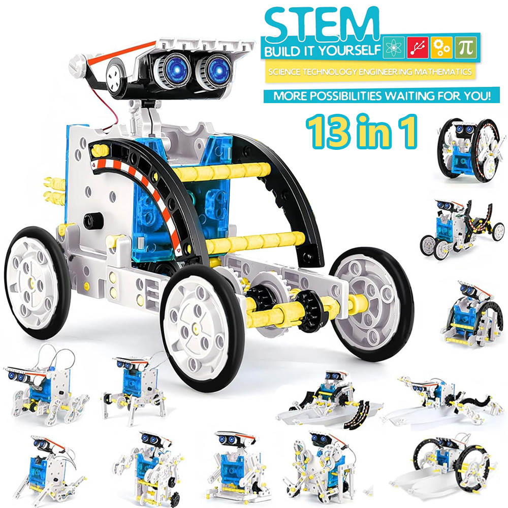 AliExpress Newest 13 in 1 Solar Robot Kit  STEM Educational Toy DIY Science Experiment Technological Gadgets Electric Solar Robots for Kids
