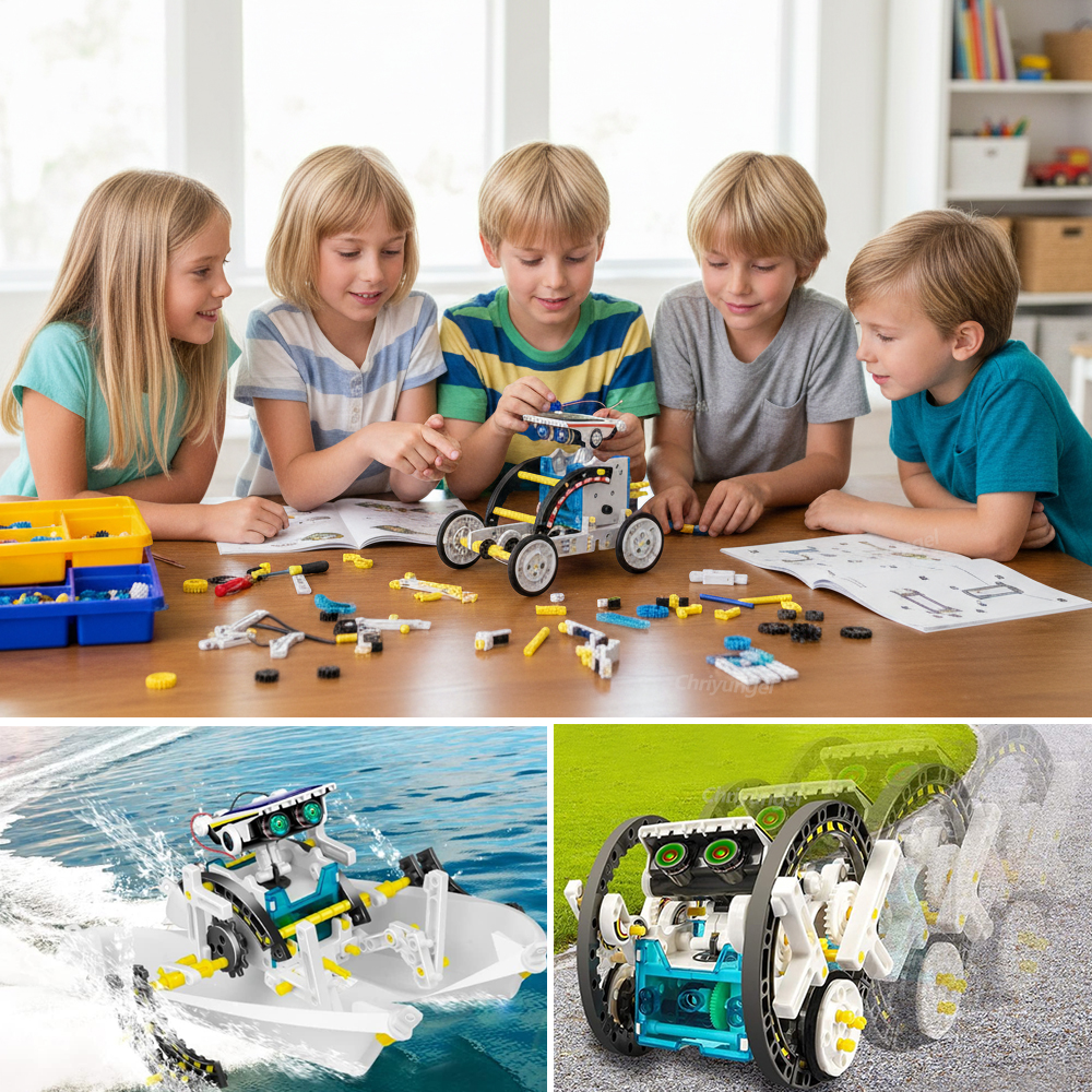 AliExpress Newest 13 in 1 Solar Robot Kit  STEM Educational Toy DIY Science Experiment Technological Gadgets Electric Solar Robots for Kids, view 4