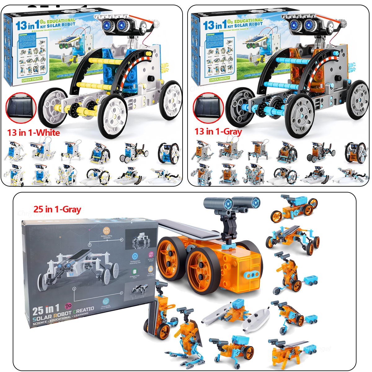 AliExpress Newest 13 in 1 Solar Robot Kit  STEM Educational Toy DIY Science Experiment Technological Gadgets Electric Solar Robots for Kids, view 6