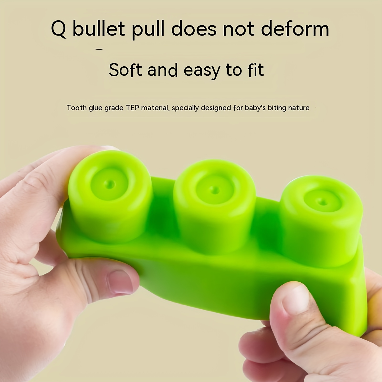 AliExpress Newest Large Particles Can Chew Soft Rubber Building Blocks for Children's Early Education Puzzle DIY Assembling Blocks, view 3