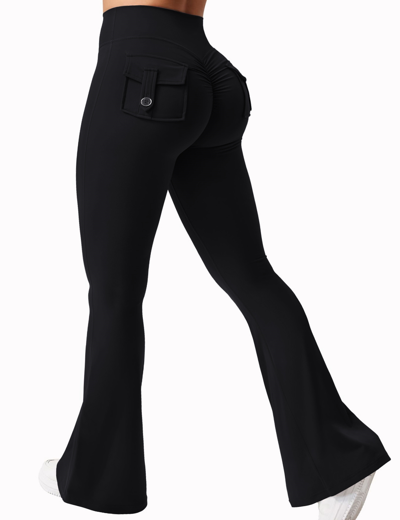 AliExpress Newest Women Wide Leg High Stretch Yoga Leggings Naked Feeling Compression Fitness Workwear with pockets Yoga Pant , view 2