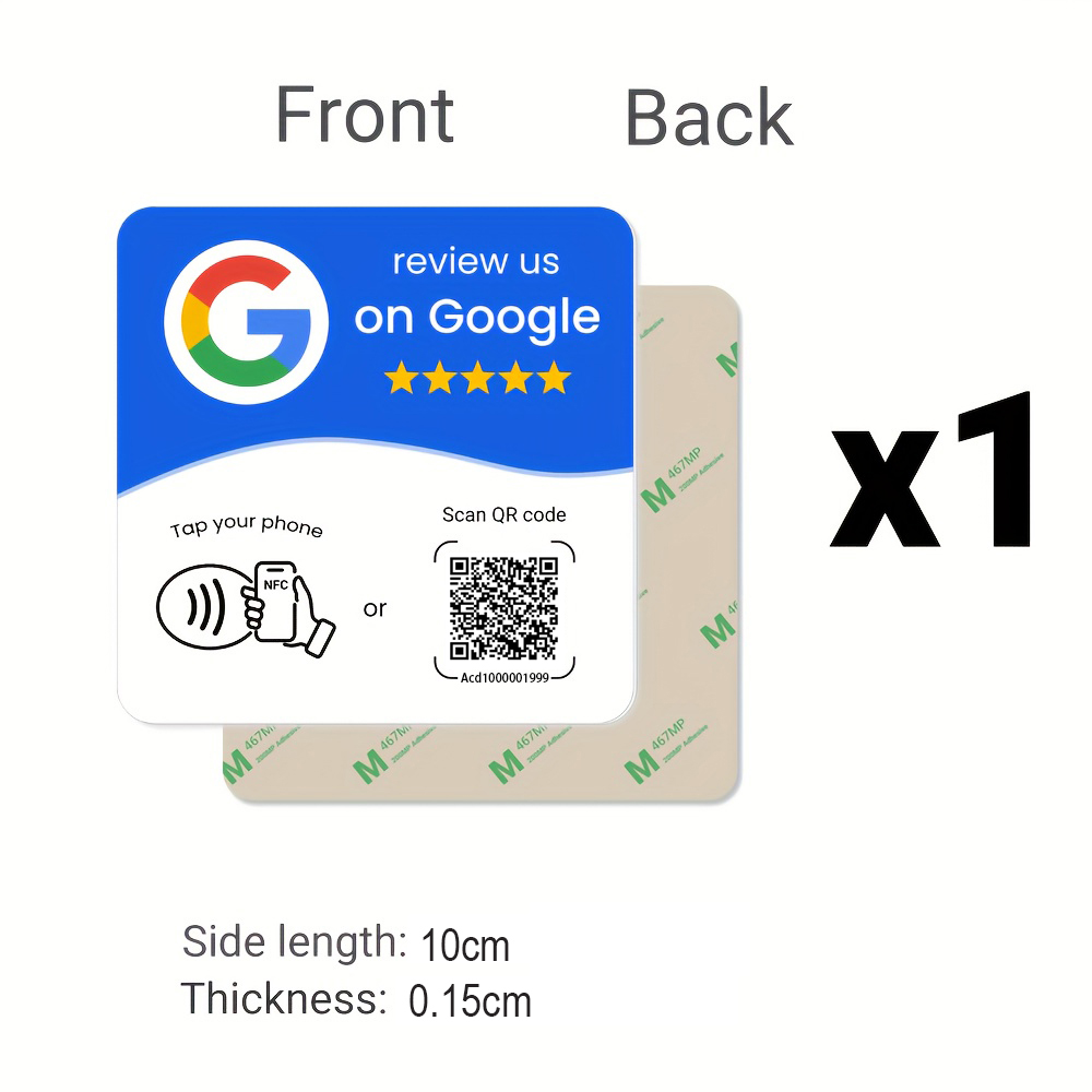AliExpress NFC 215 square programmable for Google Review Card NFC Station Table 13.56Mhz QR code editable Standing Card, view 3