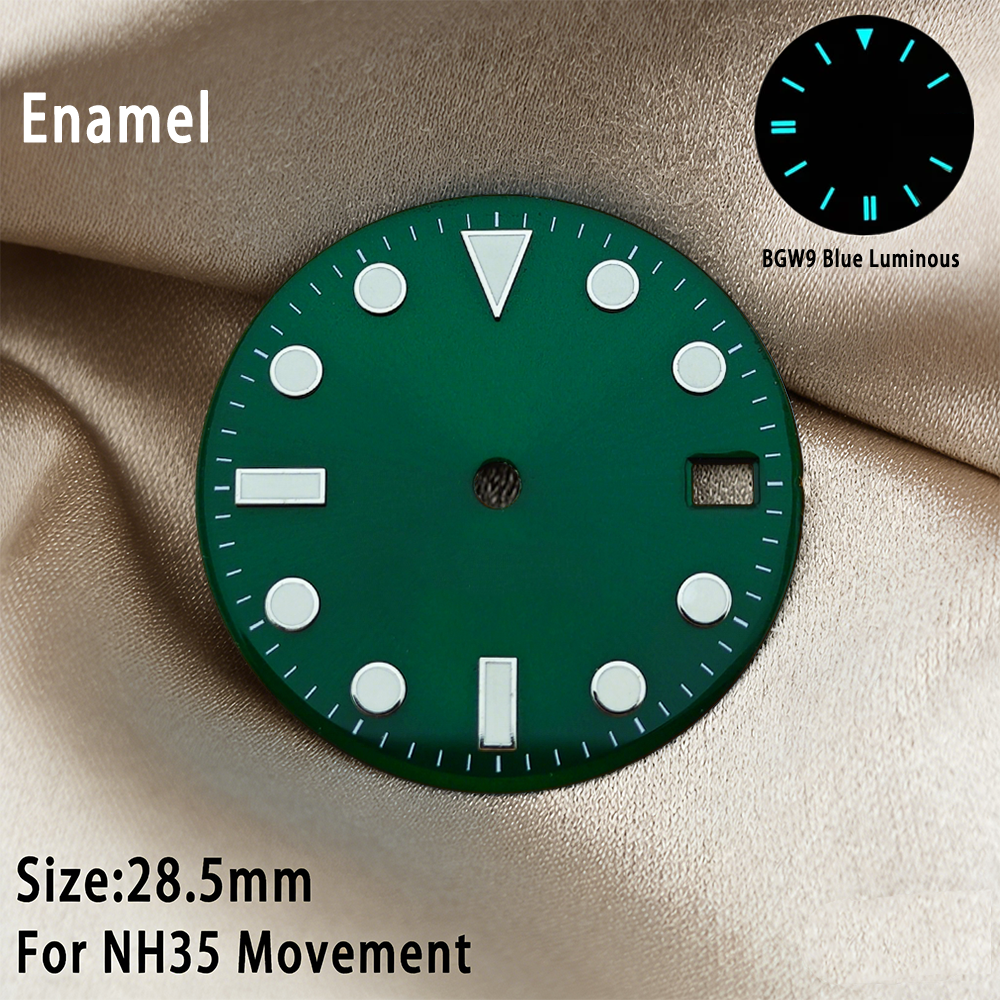 AliExpress NH35 Dial 28.5MM Watch Dial NH36 Dial NH35 SUB Dial BGW9 Blue Luminous NH35 Face Watch Hands Dial Calendar Watch Dial Modificat, view 3