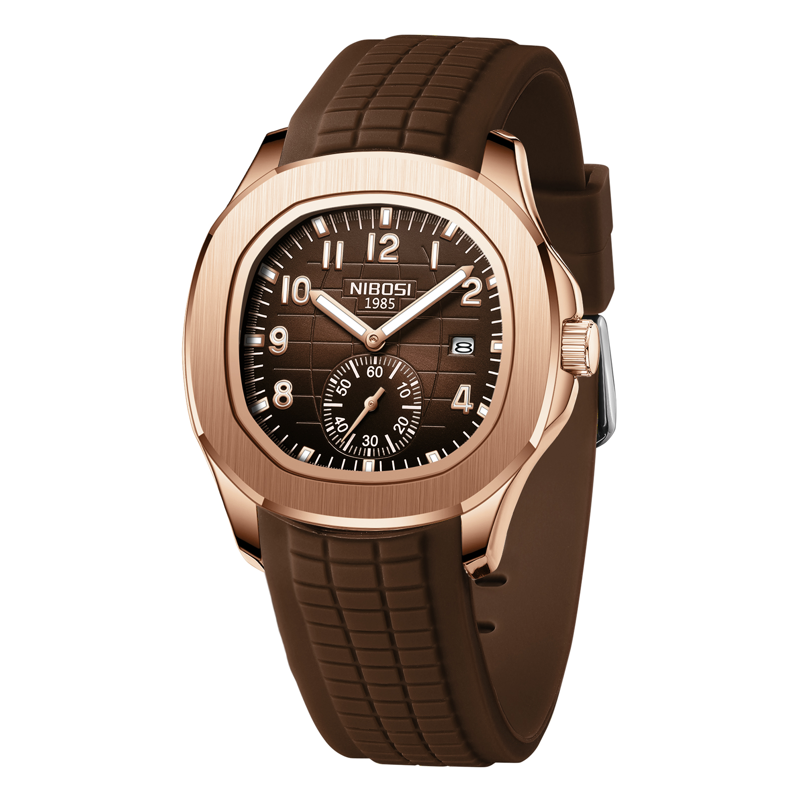 AliExpress NIBOSI Men's Square Silicone Band Quartz Watch