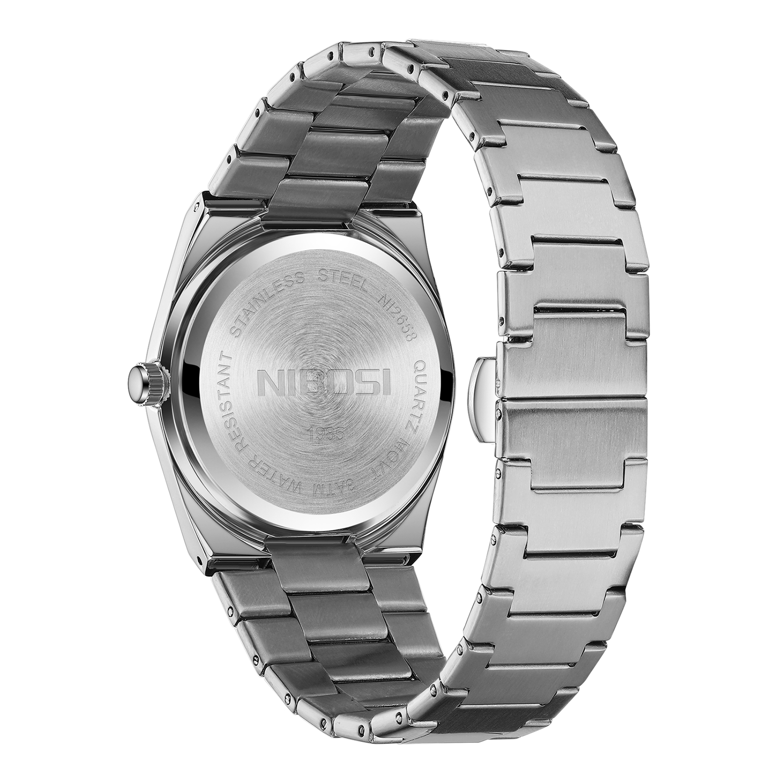 AliExpress NIBOSI Men's Stainless Steel Quartz Watch, view 2