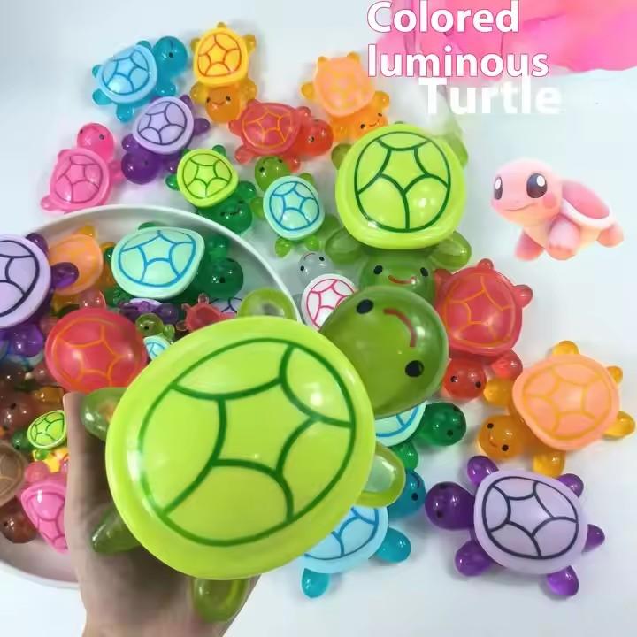 AliExpress Night Glow Large Turtle+100pcs Mini Luminous Turtles Figurines Resin Craft Glowing Turtle Storage Ornament Landscape Desktop, view 3