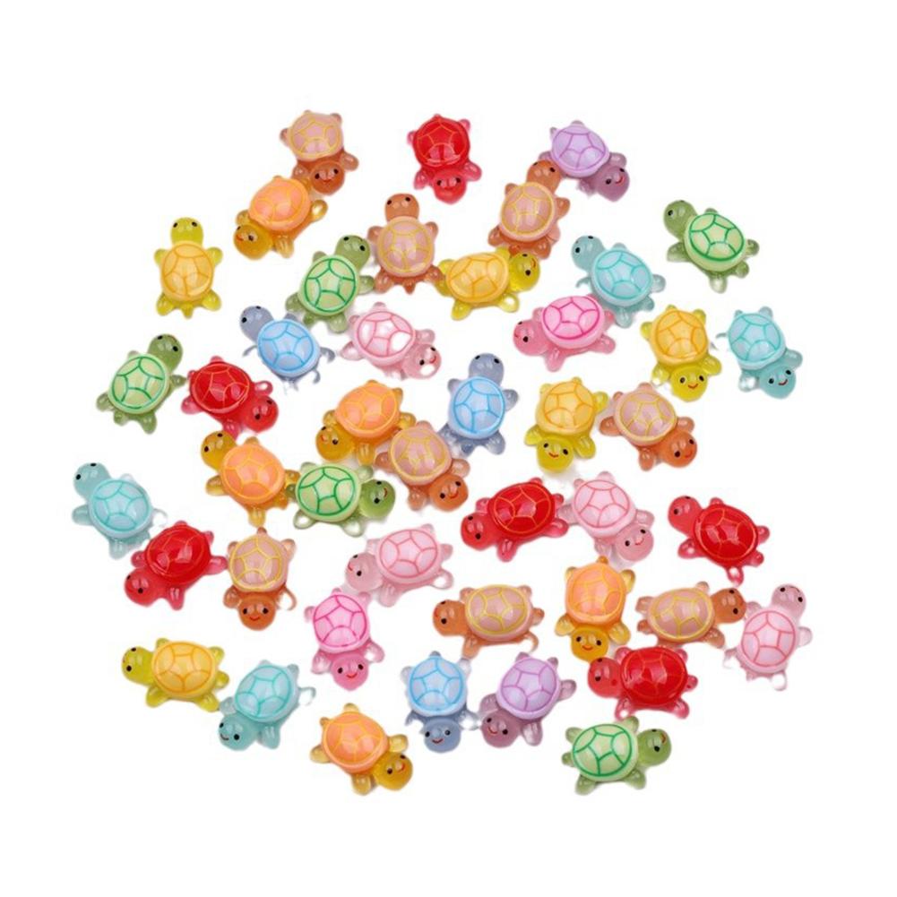 AliExpress Night Glow Large Turtle+100pcs Mini Luminous Turtles Figurines Resin Craft Glowing Turtle Storage Ornament Landscape Desktop, view 5