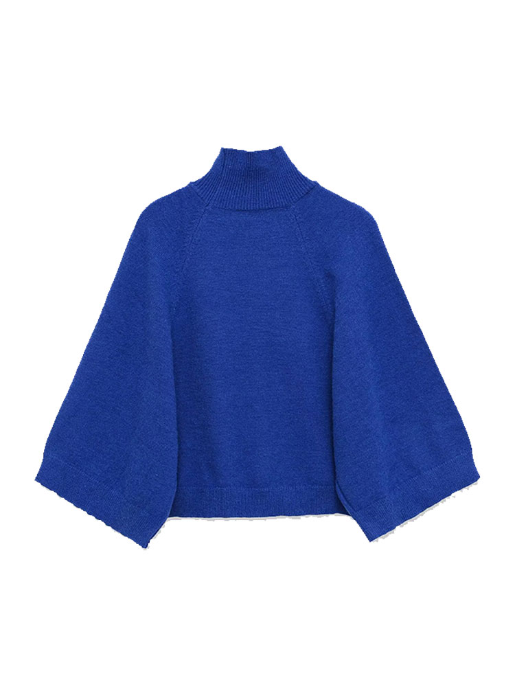 AliExpress NLZGMSJ Casual Knitted Women Loose Sweater Autumn Long Sleeve Half High Collar Oversize Pullovers Female Warm Sweater Y2K, view 2