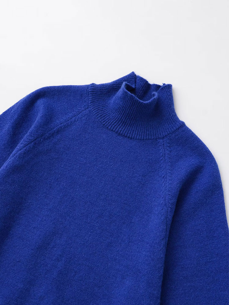 AliExpress NLZGMSJ Casual Knitted Women Loose Sweater Autumn Long Sleeve Half High Collar Oversize Pullovers Female Warm Sweater Y2K, view 3