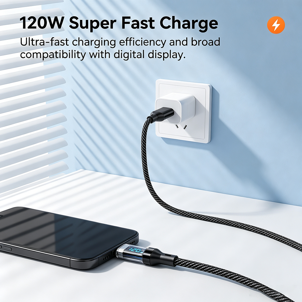 AliExpress NNBILI 120W USB-A to USB-C Cable (1m, 2m), view 2