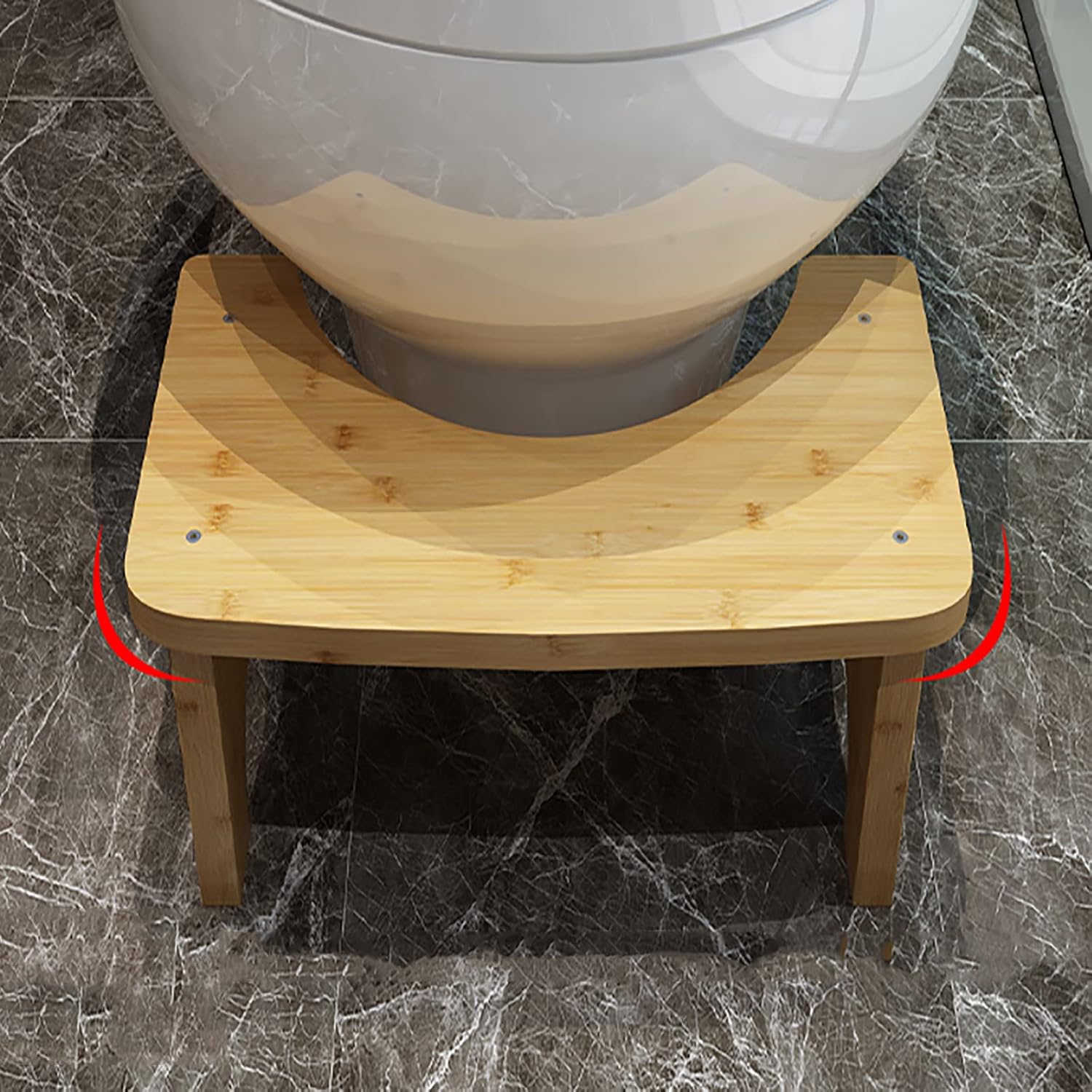 AliExpress No Installation Not-Slip Bathroom Toilet Stool Upgrade Bamboo Squatting Toilet Stool for Adults Children, view 4