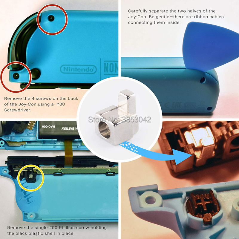 AliExpress NS Switch Game Accessories Metal Lock Buckles with Opening Tools For Switch / OLED Joy Con Controller Replacement Repair Kit, view 2