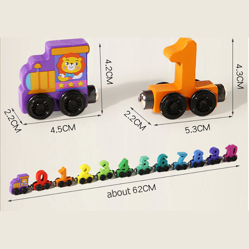 AliExpress Number Digital Magnetic Wooden Train Toys Colorful Building Blocks Educational Hand-eye Coordination Magnetic Digital Train, view 5