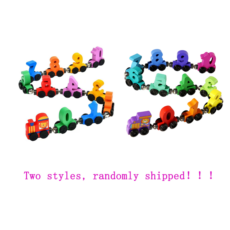 AliExpress Number Digital Magnetic Wooden Train Toys Colorful Building Blocks Educational Hand-eye Coordination Magnetic Digital Train, view 6