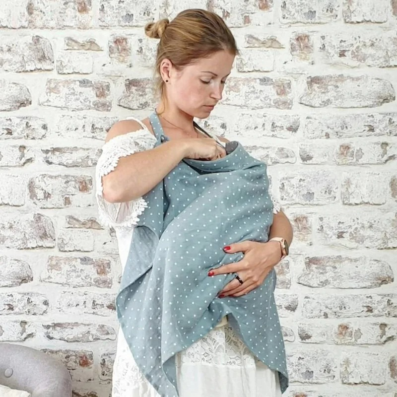 AliExpress Nursing Cover Breastfeeding Privacy Baby Feeding Shawl, Breathable Cotton Muslin Adjustable Nursing Wrap for Moms, view 2