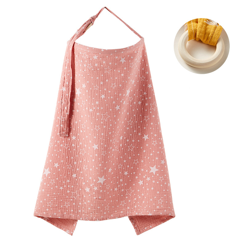 AliExpress Nursing Cover Breastfeeding Privacy Baby Feeding Shawl, Breathable Cotton Muslin Adjustable Nursing Wrap for Moms, view 6