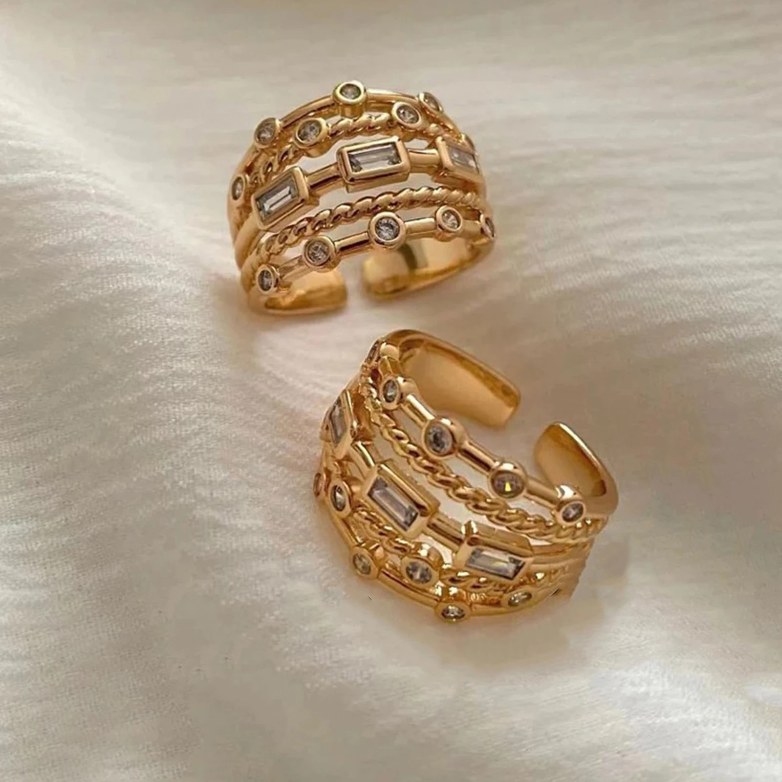 AliExpress 18K Gold-Plated Sun Ring with Natural Stone, view 5